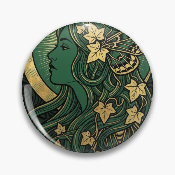 Item preview, Emerald Moth Muse – Art Nouveau Celestial Art designed and sold by MJVolt.