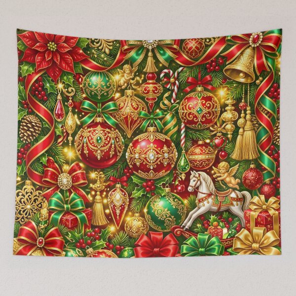 Item preview, Maximalist Red and Green Christmas Opulence designed and sold by Sybille-Yates.