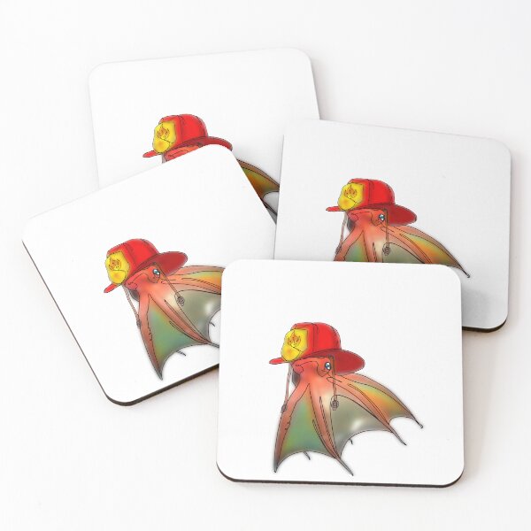 Item preview, Drak the Vampire Squid in firefighter hat- animalzinhats designed and sold by Ashley’sAnimalz.