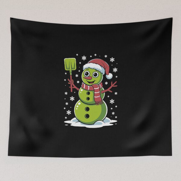 Item preview, Funny Green Snowman Santa Hat – Cute Winter Shovel Christmas Art designed and sold by jkrphoto.