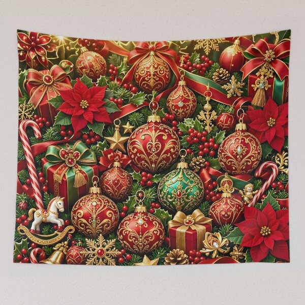 Item preview, Maximalist Red and Green Christmas Opulence designed and sold by Sybille-Yates.