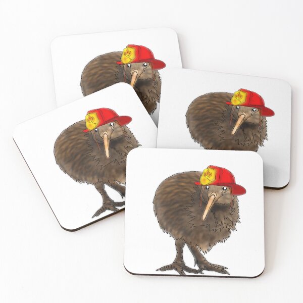 Item preview, Berry the Kiwi Bird in firefighter hat  -animalzinhats designed and sold by Ashley’sAnimalz.