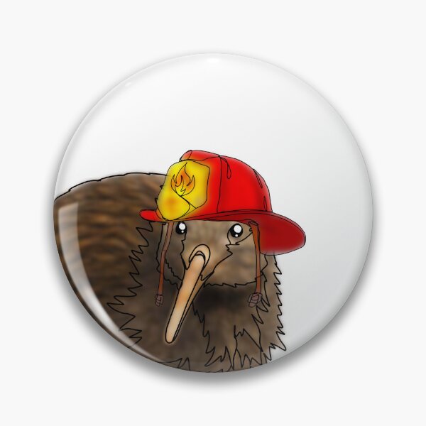 Item preview, Berry the Kiwi Bird in firefighter hat  -animalzinhats designed and sold by Ashley’sAnimalz.