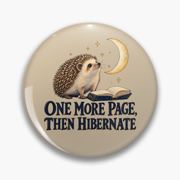 Item preview, One More Page, Then Hibernate – Sleepy Hedgehog Reader designed and sold by VioVibe.