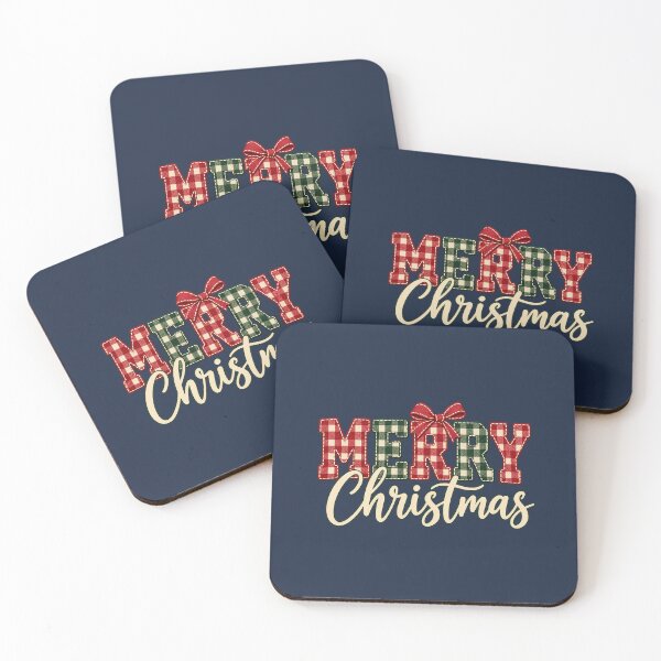 Item preview, Merry Christmas Plaid Bow Lettering designed and sold by AMICO77.