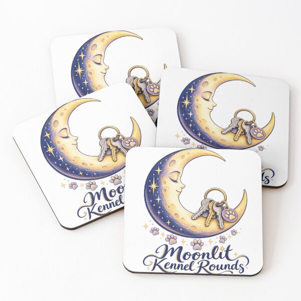 Item preview, Moonlit Kennel Rounds designed and sold by Chase The Trend.
