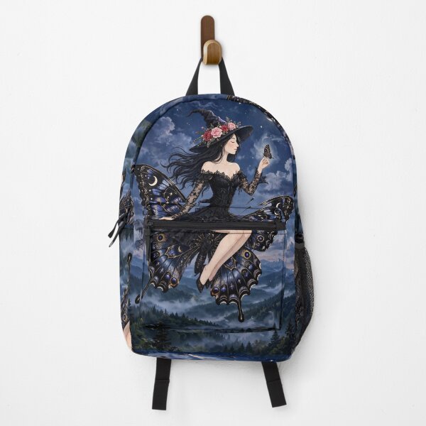 Item preview, The Enchanting Witch Riding a Giant Black Moth Under the Moonlight. designed and sold by DibujandoPorfa.