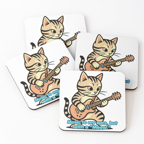 Item preview, Cute Pop Art Cat Playing Guitar designed and sold by OLYUS.