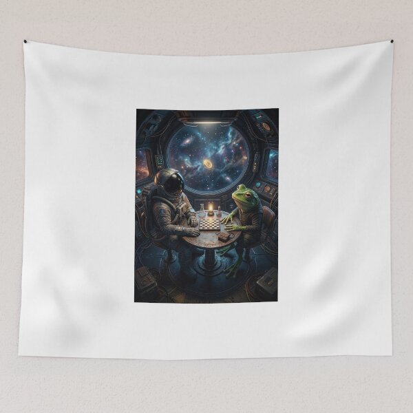 Item preview, Astronaut and Alien Frog Coin Toss Zero Gravity Space Pop Surrealism designed and sold by Rain-Road.
