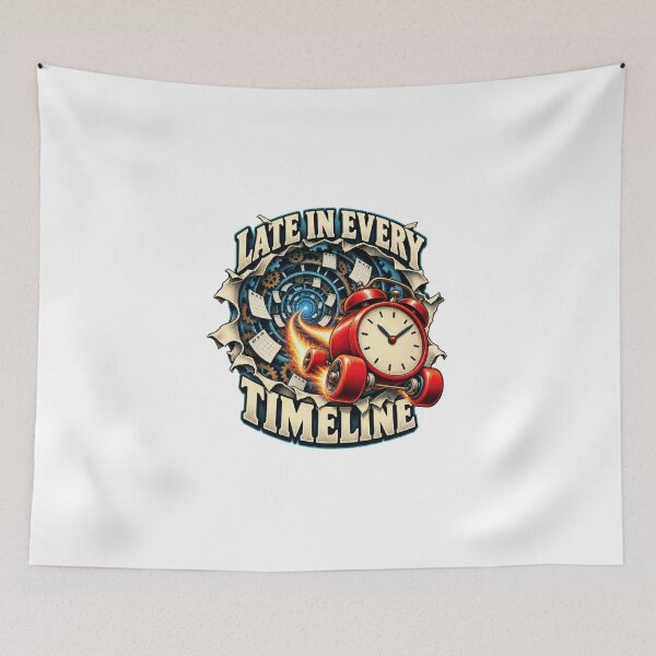 Item preview, Late In Every Timeline Time Travel Clock designed and sold by Pixdot.