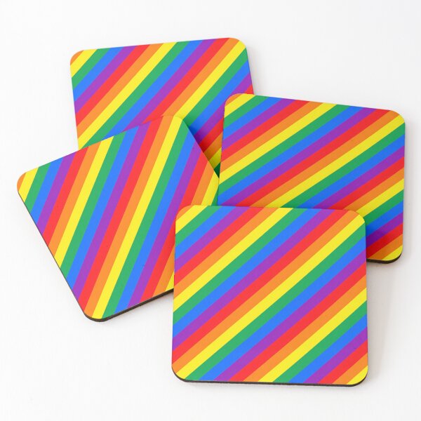 Item preview, Vivid Diagonal Rainbow Stripes Pattern Colorful Pride Abstract Modern Graphic Design designed and sold by crackerflake.
