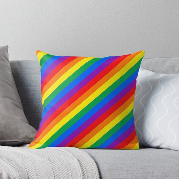 Item preview, Vivid Diagonal Rainbow Stripes Pattern Colorful Pride Abstract Modern Graphic Design designed and sold by crackerflake.
