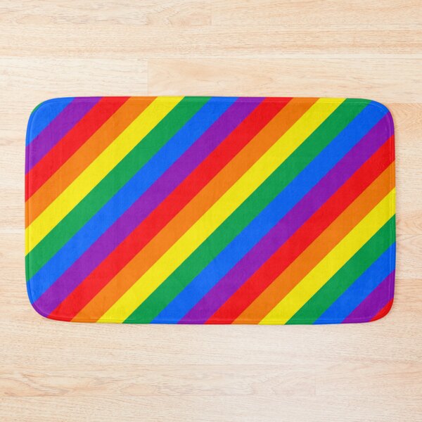 Item preview, Vivid Diagonal Rainbow Stripes Pattern Colorful Pride Abstract Modern Graphic Design designed and sold by crackerflake.