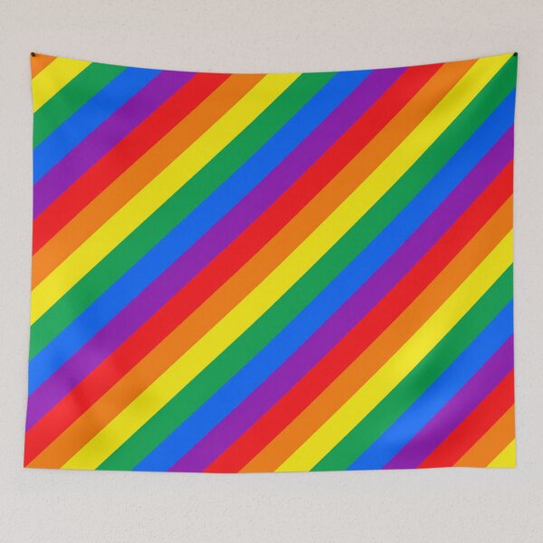 Item preview, Vivid Diagonal Rainbow Stripes Pattern Colorful Pride Abstract Modern Graphic Design designed and sold by crackerflake.