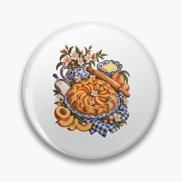 Item preview, Peach Galette Rolling Pin Botanical Baker Art designed and sold by TeNovaStudio.