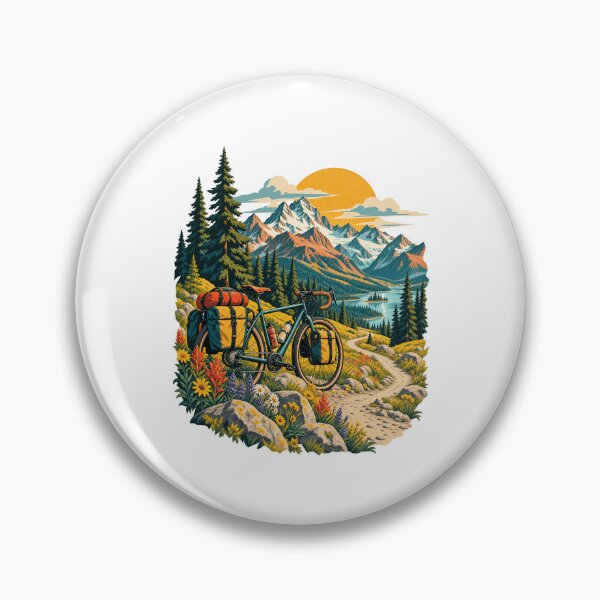 Item preview, Alpine Cycling Touring Bicycle Mountain Adventure Art designed and sold by TeNovaStudio.