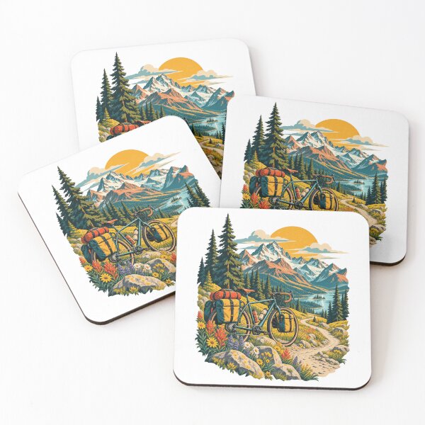 Item preview, Alpine Cycling Touring Bicycle Mountain Adventure Art designed and sold by TeNovaStudio.