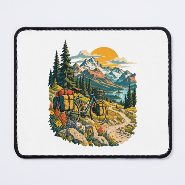 Item preview, Alpine Cycling Touring Bicycle Mountain Adventure Art designed and sold by TeNovaStudio.