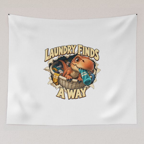 Item preview, Laundry Finds A Way Dinosaur Sock Thief designed and sold by Pixdot.
