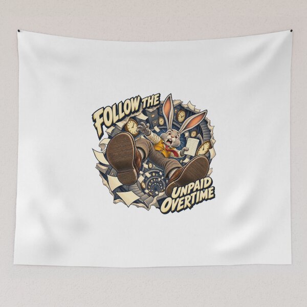 Item preview, Follow The Unpaid Overtime Office Rabbit designed and sold by Pixdot.
