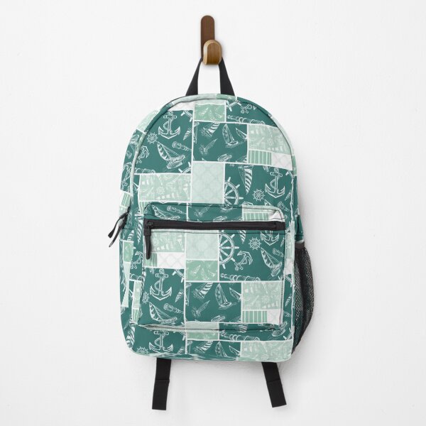 Item preview, Seafoam and Blue Green Quilt Design Nautical Charcoal Sketches Collection- Features Netting, Stripes, Nautical Items, and Lighthouse Designs designed and sold by PD-Coastal.