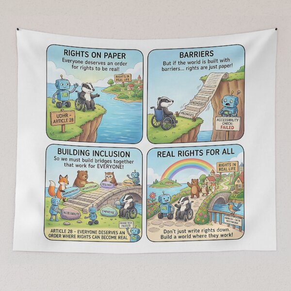 Item preview, Inclusion builds bridges for genuine human rights designed and sold by Mianku | Für das Leben.