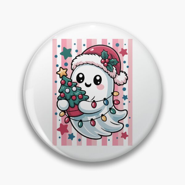 Item preview, Cute Christmas Ghost Santa Hat – Creepmas Holiday Tree Art designed and sold by jkrphoto.