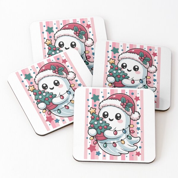 Item preview, Cute Christmas Ghost Santa Hat – Creepmas Holiday Tree Art designed and sold by jkrphoto.