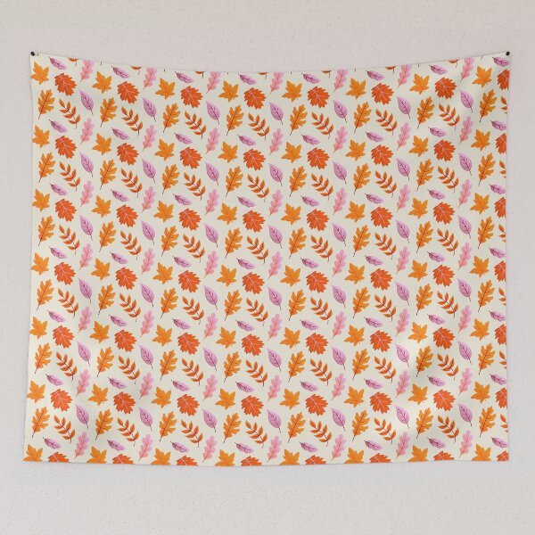 Item preview, Autumn Leaves in Orange and Pink, Fall Repeat designed and sold by Twisted-Type-Co.