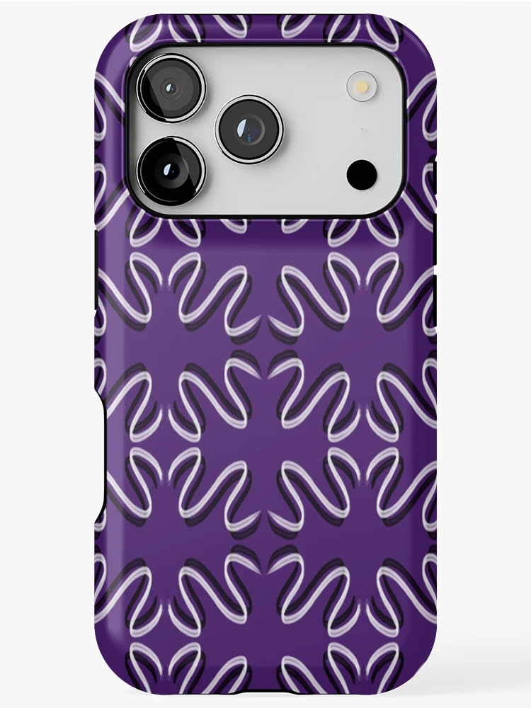 Thumbnail 1 of 4, iPhone Case, "Purple Flow: Abstract Ribbon Pattern" designed and sold by PicturePic.