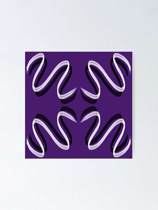 Thumbnail 1 of 3, Poster, "Purple Flow: Abstract Ribbon Pattern" designed and sold by PicturePic.