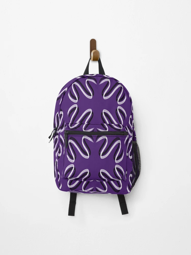 Thumbnail 1 of 3, Backpack, "Purple Flow: Abstract Ribbon Pattern" designed and sold by PicturePic.