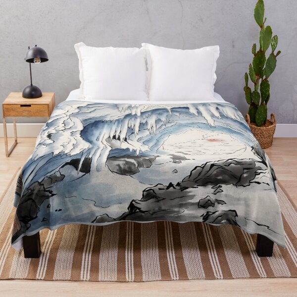 Item preview, Sumi-e Antarctic Ice Cave - Majestic Light of Mount Erebus designed and sold by conohitoAI-ArtGallery.