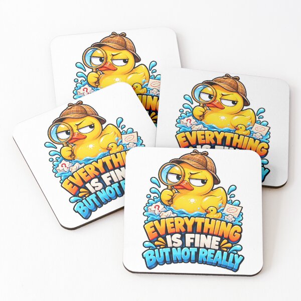 Item preview, Everything Is Fine But Not Really Funny Duck Art designed and sold by Win Hardy.