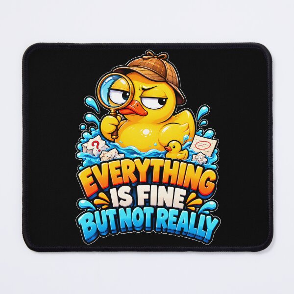 Item preview, Everything Is Fine But Not Really Funny Duck Art designed and sold by Win Hardy.