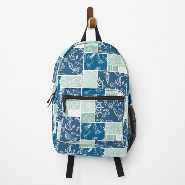Item preview, Seafoam and Ocean Blue Quilt Design Nautical Charcoal Sketches Collection- Features Netting, Stripes, Nautical Items, and Lighthouse Designs designed and sold by PD-Coastal.