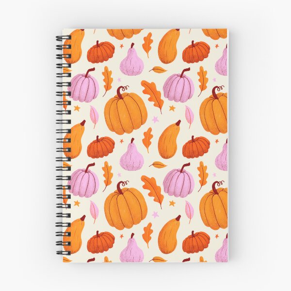 Item preview, Pumpkins and Autumn Leaves in Orange and Pink designed and sold by Twisted-Type-Co.
