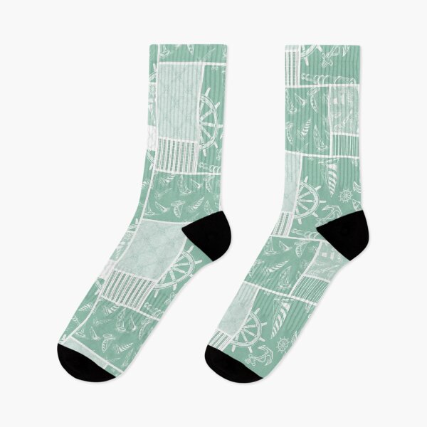 Item preview, Seafoam Quilt Design Nautical Charcoal Sketches Collection- Features Netting, Stripes, Nautical Items, and Lighthouse Designs designed and sold by PD-Coastal.
