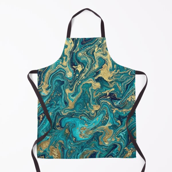 Item preview, Turquoise and Gold Fluid Art – Hidden Pattern of Tilers designed and sold by Goodthingstree.