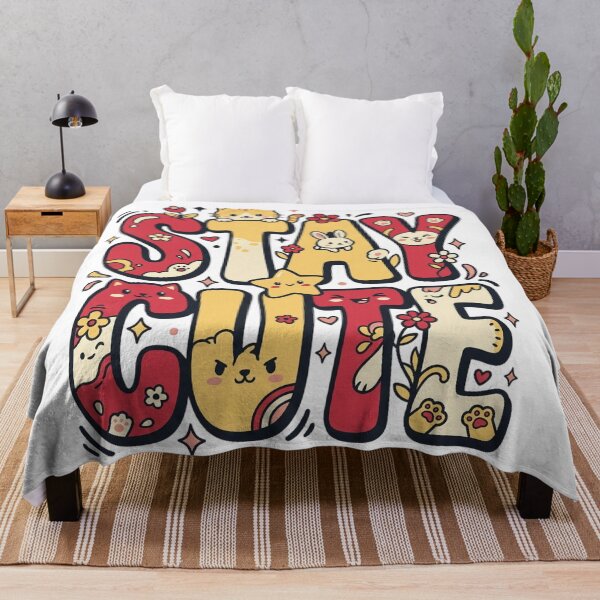 Item preview, Stay Cute Kawaii Typography with Cats and Bunnies designed and sold by mood-draftsman.