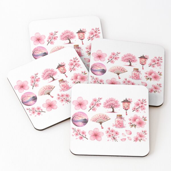 Item preview, Watercolor Cherry Blossom Aesthetic Elements Collection designed and sold by Rehnair.