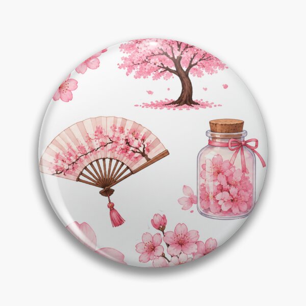 Item preview, Watercolor Cherry Blossom Aesthetic Elements Collection designed and sold by Rehnair.