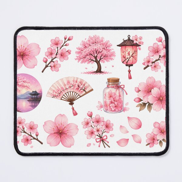 Item preview, Watercolor Cherry Blossom Aesthetic Elements Collection designed and sold by Rehnair.