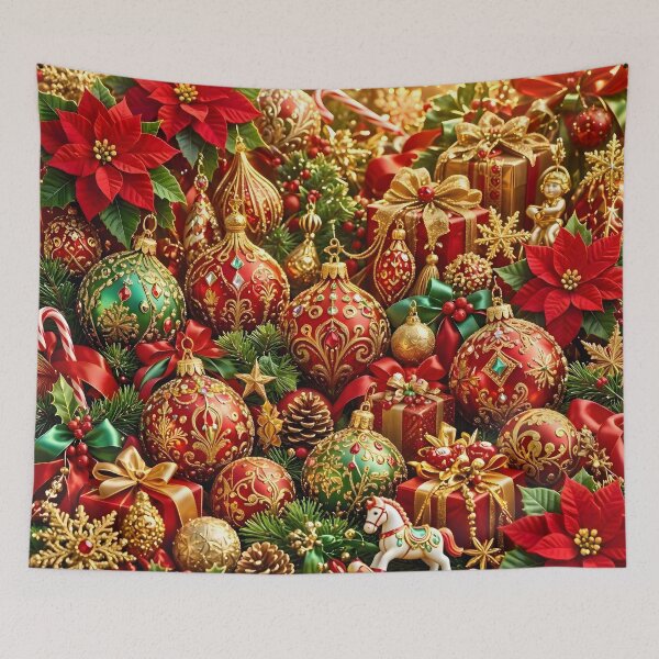 Item preview, Maximalist Red and Green Christmas Opulence designed and sold by Sybille-Yates.