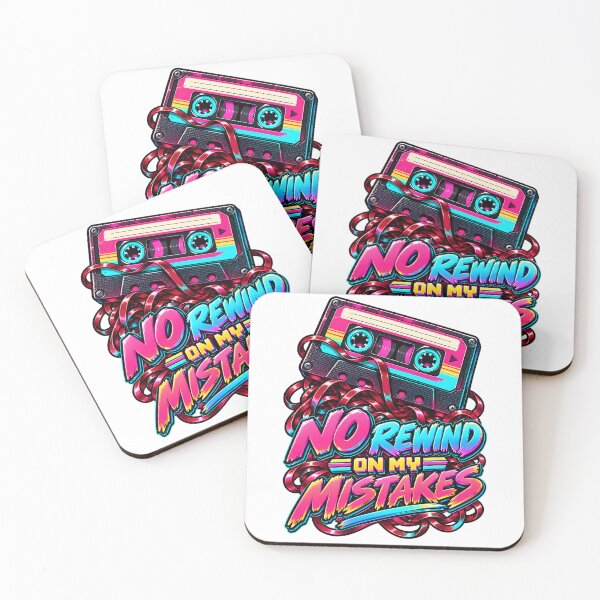 Item preview, Retro 80s Cassette Tape No Rewind On My Mistakes Art designed and sold by Win Hardy.