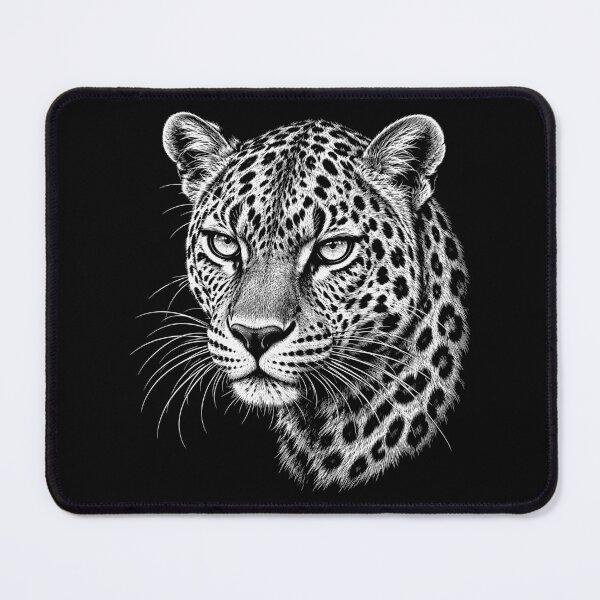 Item preview, Black and White Portrait Leopard Art designed and sold by roni-harbor.