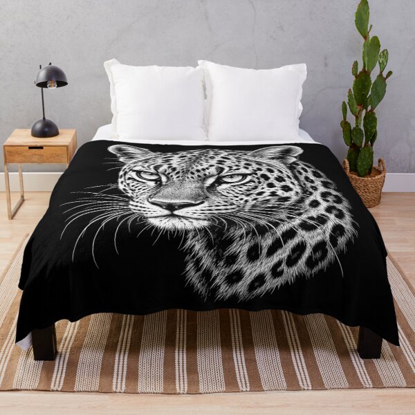 Item preview, Black and White Portrait Leopard Art designed and sold by roni-harbor.