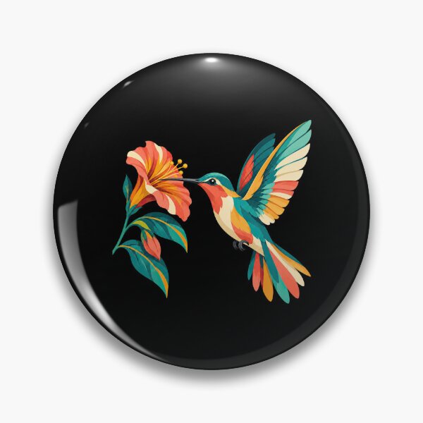 Item preview, Hummingbird Trumpet Flower Color Block Art designed and sold by Katalice Design.