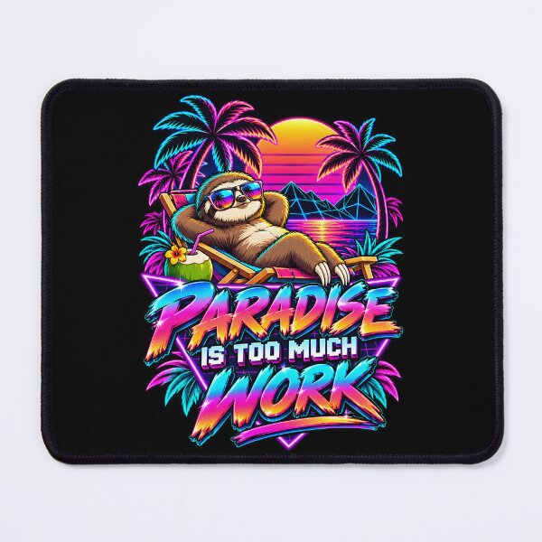 Item preview, Retro 80s Neon Palm Tree Paradise Is Too Much Work Art designed and sold by Win Hardy.