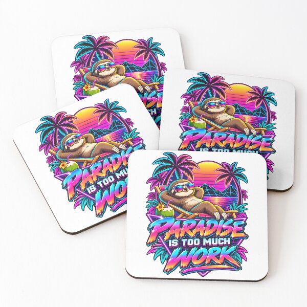 Item preview, Retro 80s Neon Palm Tree Paradise Is Too Much Work Art designed and sold by Win Hardy.